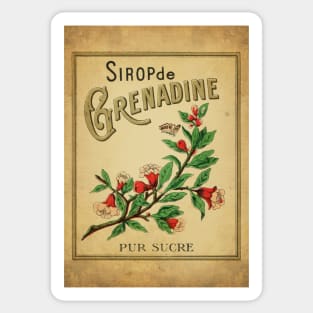 Retro poster - pub - vintage - Grenadine syrup - Fruit - Sticker